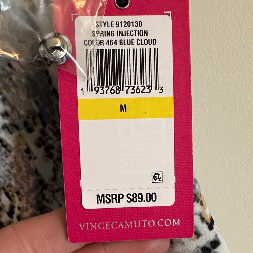 Vince Camuto Women's Snake Print Ruffle Sleeve Top - Picture 4 of 4